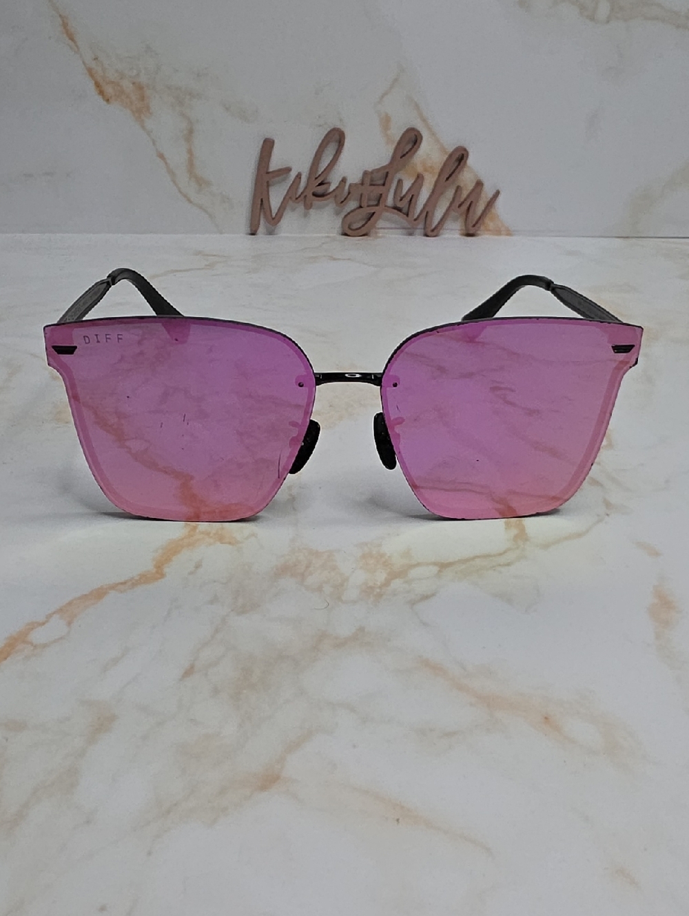 Diff Square Sunglasses Pink Reflective